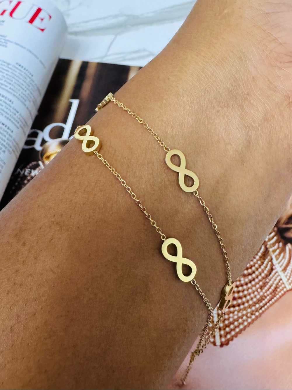 Gold Infinity Link Bracelet - Women's Jewelry